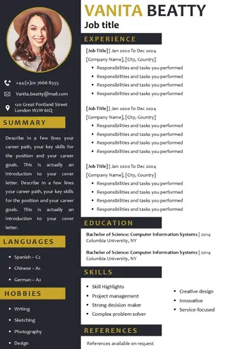 Free Curriculum Vitae Template