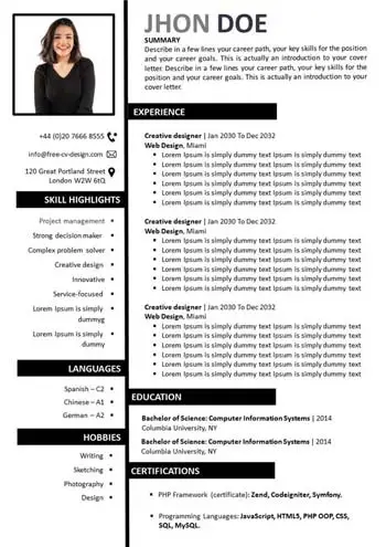 Editable Cv For Free