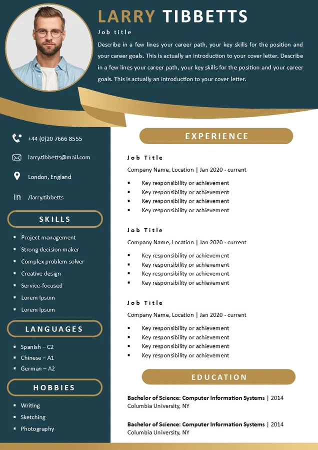 Job Resume Template for free