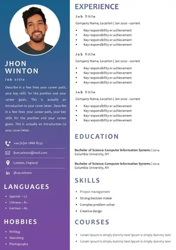 Latest Free CV Template (2025)