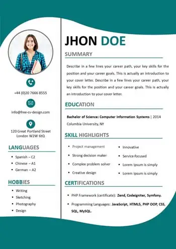 Resume Without Experience template